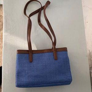 - Worthington woven look blue shoulder bag